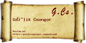 Gálik Csongor névjegykártya