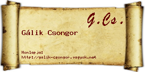 Gálik Csongor névjegykártya